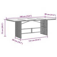 vidaXL 9-tlg. Garten-Bistro-Set mit Kissen Grau Poly Rattan