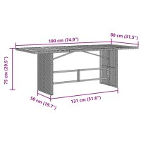 vidaXL 7-tlg. Garten-Bistro-Set mit Kissen Grau Poly Rattan