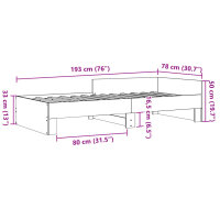 vidaXL Bettgestell R&auml;uchereiche 75x190 cm Holzwerkstoff