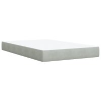 vidaXL Boxspringbett mit Matratze Hellgrau 120x200 cm Samt