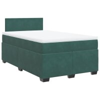 vidaXL Boxspringbett mit Matratze Dunkelgr&uuml;n 120x190 cm Samt