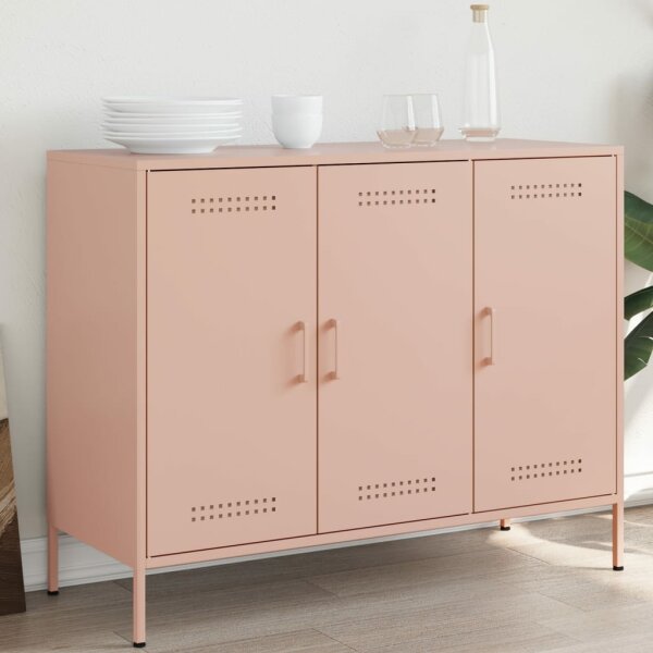 vidaXL Sideboard Rosa 100,5x39x79 cm Kaltgewalzter Stahl