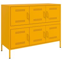 vidaXL Sideboard Senfgelb 100,5x39x79 cm Kaltgewalzter Stahl