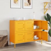 vidaXL Sideboard Senfgelb 100,5x39x79 cm Kaltgewalzter Stahl