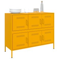 vidaXL Sideboard Senfgelb 100,5x39x79 cm Kaltgewalzter Stahl