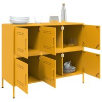 vidaXL Sideboard Senfgelb 100,5x39x79 cm Kaltgewalzter Stahl