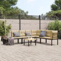 vidaXL Gartenbank-Set 5-tlg. Schwarz Pulverbeschichteter...