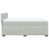 vidaXL Boxspringbett mit Matratze Hellgrau 140x190 cm Samt