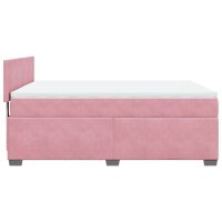 vidaXL Boxspringbett mit Matratze Rosa 160x200 cm Samt