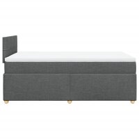 vidaXL Boxspringbett mit Matratze Dunkelgrau 120x190 cm Stoff