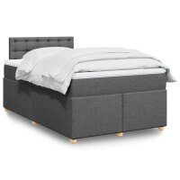 vidaXL Boxspringbett mit Matratze Dunkelgrau 120x190 cm Stoff