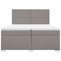 vidaXL Boxspringbett mit Matratze Taupe 200x200 cm Stoff