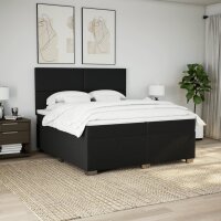 vidaXL Boxspringbett mit Matratze Schwarz 200x200 cm Stoff