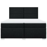 vidaXL Boxspringbett mit Matratze Schwarz 200x200 cm Stoff