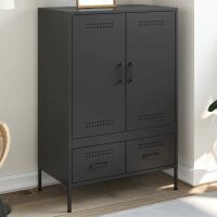 vidaXL Highboard Schwarz 68x39x101,5 cm Kaltgewalzter Stahl