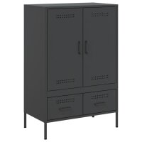 vidaXL Highboard Schwarz 68x39x101,5 cm Kaltgewalzter Stahl