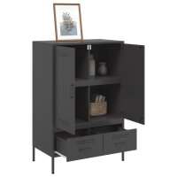 vidaXL Highboard Schwarz 68x39x101,5 cm Kaltgewalzter Stahl