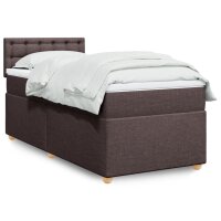 vidaXL Boxspringbett mit Matratze Dunkelbraun 90x190 cm Stoff