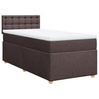 vidaXL Boxspringbett mit Matratze Dunkelbraun 90x190 cm Stoff