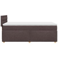 vidaXL Boxspringbett mit Matratze Dunkelbraun 90x190 cm Stoff