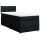 vidaXL Boxspringbett mit Matratze Schwarz 90x200 cm Stoff