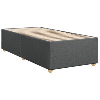 vidaXL Boxspringbett mit Matratze Dunkelgrau 90x200 cm Stoff