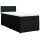 vidaXL Boxspringbett mit Matratze Schwarz 100x200 cm Stoff