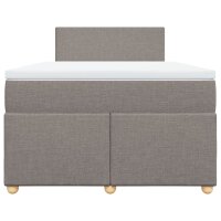 vidaXL Boxspringbett mit Matratze Taupe 120x190 cm Stoff