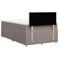 vidaXL Boxspringbett mit Matratze Taupe 120x190 cm Stoff