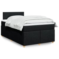 vidaXL Boxspringbett mit Matratze Schwarz 120x200 cm Stoff