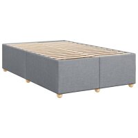 vidaXL Boxspringbett mit Matratze Hellgrau 120x200 cm Stoff