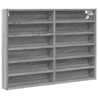 vidaXL Vitrinenschrank Grau Sonoma 80x8,5x58 cm Holzwerkstoff