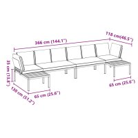 vidaXL 4-tlg. Garten-Sofagarnitur mit Kissen Schwarz Aluminium