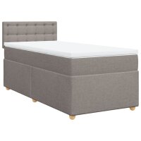 vidaXL Boxspringbett mit Matratze Taupe 80x200 cm Stoff