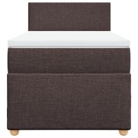 vidaXL Boxspringbett mit Matratze Dunkelbraun 90x190 cm Stoff