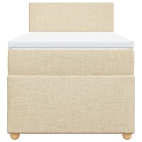 vidaXL Boxspringbett mit Matratze Creme 90x190 cm Stoff