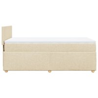 vidaXL Boxspringbett mit Matratze Creme 90x190 cm Stoff