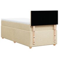 vidaXL Boxspringbett mit Matratze Creme 90x190 cm Stoff