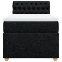 vidaXL Boxspringbett mit Matratze Schwarz 90x190 cm Stoff