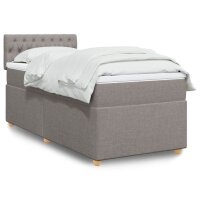 vidaXL Boxspringbett mit Matratze Taupe 90x190 cm Stoff