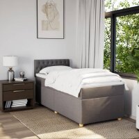 vidaXL Boxspringbett mit Matratze Taupe 90x190 cm Stoff