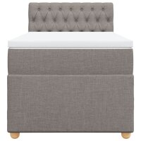 vidaXL Boxspringbett mit Matratze Taupe 90x190 cm Stoff