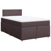 vidaXL Boxspringbett mit Matratze Dunkelbraun 120x200 cm Stoff