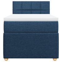 vidaXL Boxspringbett mit Matratze Blau 90x190 cm Stoff