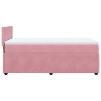 vidaXL Boxspringbett mit Matratze Rosa 80x200 cm Samt