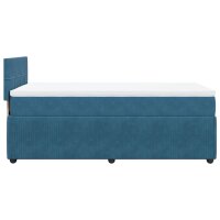 vidaXL Boxspringbett mit Matratze Blau 80x200 cm Samt