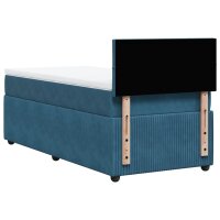 vidaXL Boxspringbett mit Matratze Blau 80x200 cm Samt