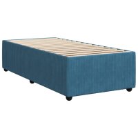 vidaXL Boxspringbett mit Matratze Blau 80x200 cm Samt