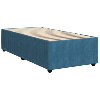 vidaXL Boxspringbett mit Matratze Blau 90x190 cm Samt