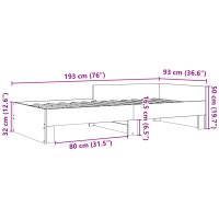 vidaXL Bettgestell Sonoma-Eiche 90x190 cm Holzwerkstoff